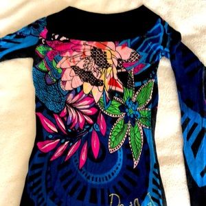 EUROPEAN DESIGNER DESIGUAL SILK SWEATER